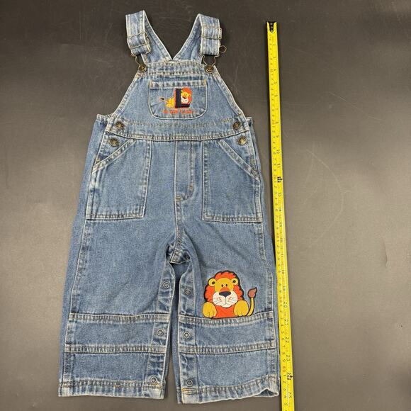 Vintage Children’s Jean Romper Overalls Lion Character Small Steps Size 18M - Picture 4 of 8
